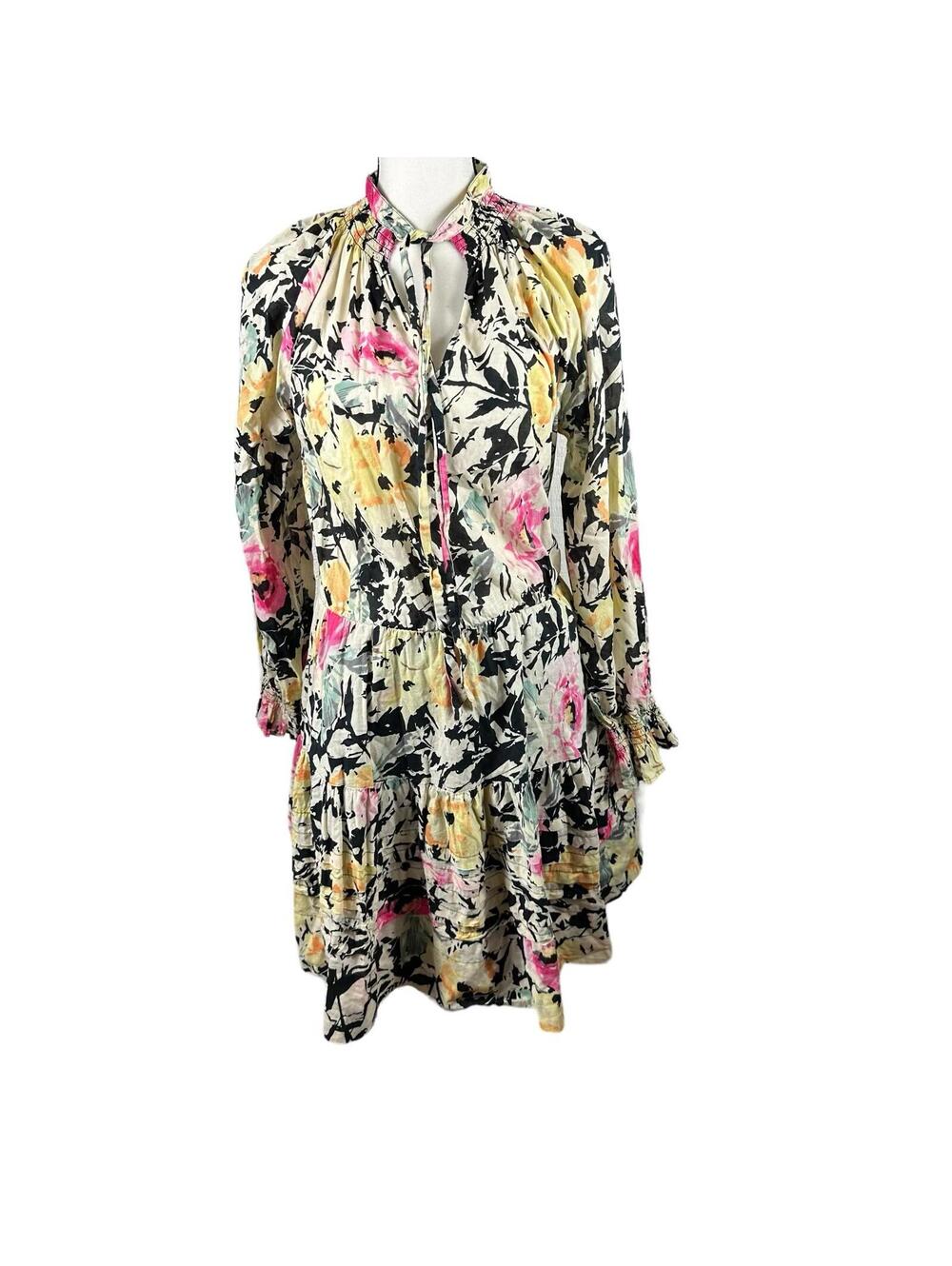 Lauren Ralph Lauren Black Label Multicolor Floral Dress Size 8 Cotton Voile